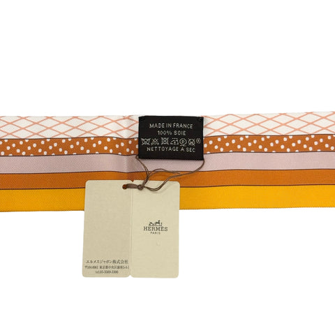 【新品未使用】 Hermes エルメス 《グラン・テアトル・ヌーヴォー》 ツイリー プードル/オランジュ・キュイ/キャラメル シルク100% 新品未使用