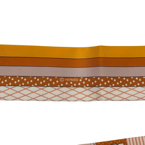 【新品未使用】 Hermes エルメス 《グラン・テアトル・ヌーヴォー》 ツイリー プードル/オランジュ・キュイ/キャラメル シルク100% 新品未使用