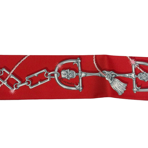 【新品未使用】 Hermes エルメス 《セ・ラ・フェット》 ツイリー ローズ・ボンボン/オレンジ/レッド シルク100% 新品未使用