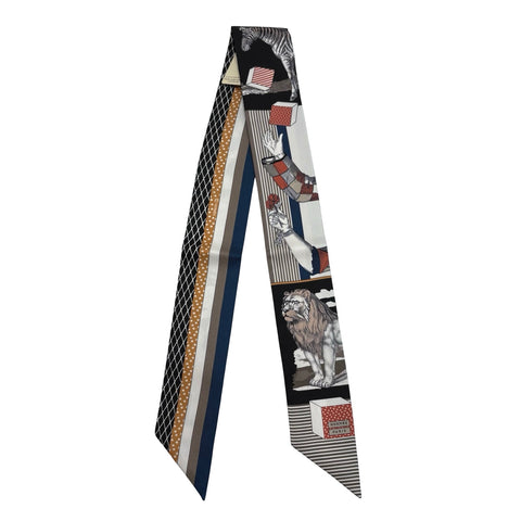 【新品未使用】 Hermes エルメス 《グラン・テアトル・ヌーヴォー》 ツイリー 黒/エトゥープ/テラコッタ シルク100% 新品未使用