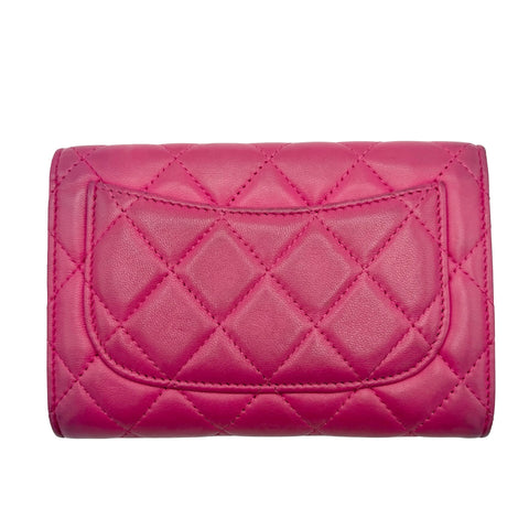 【新品未使用】 CHANEL シャネル WALLET  財布 ピンク ラムスキン 中古 PINK LAMBSKIN