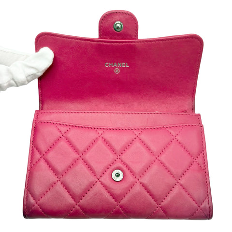 【新品未使用】 CHANEL シャネル WALLET  財布 ピンク ラムスキン 中古 PINK LAMBSKIN