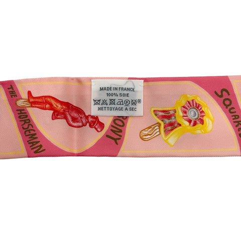 【新品未使用】 Hermes エルメス TWILLY《FUNNY・ICE CREAM》 ツイリー《ファニー・アイスクリーム》 TWILLY ローズ・プードル / コライユ / イエロー シルク100% 新品未使用 SILK100%