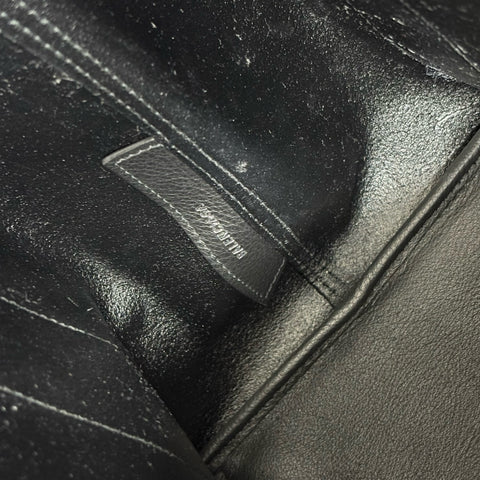【中古】 BALENCIAGA バレンシアガ NAVY CABAS ネイビーカバス ハンドバッグ トートバッグ ブラック レザー 中古 USED バッグ