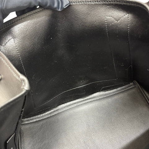 【中古】 BALENCIAGA バレンシアガ NAVY CABAS ネイビーカバス ハンドバッグ トートバッグ ブラック レザー 中古 USED バッグ
