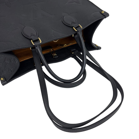 【中古】 LOUIS VUITTON ルイ・ヴィトン ONTHEGO MM(M45595) オンザゴー MM ハンドバッグ トートバッグ ICチップ(2021年~) ブラック モノグラムアンプラント/牛革 中古 USED バッグ