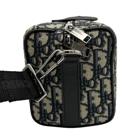 【美品】 Christian Dior クリスチャン ディオール OBLIQUE LINGOT 22 オブリーク ランゴ 22 ショルダーバッグ ネイビー キャンバス/レザー 美品 USED メンズ バッグ