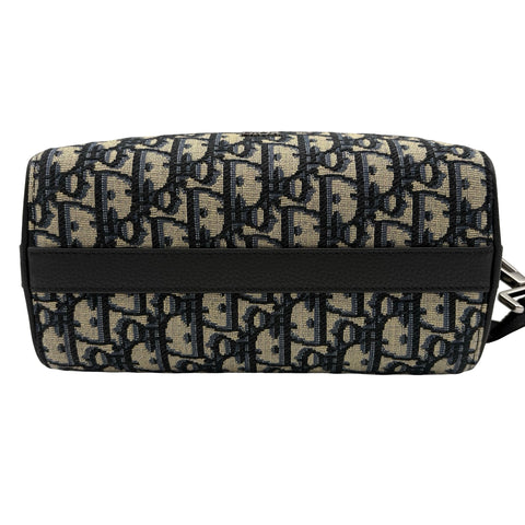 【美品】 Christian Dior クリスチャン ディオール OBLIQUE LINGOT 22 オブリーク ランゴ 22 ショルダーバッグ ネイビー キャンバス/レザー 美品 USED メンズ バッグ