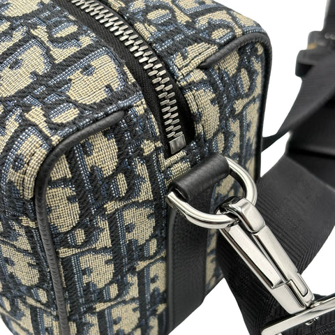 【美品】 Christian Dior クリスチャン ディオール OBLIQUE LINGOT 22 オブリーク ランゴ 22 ショルダーバッグ ネイビー キャンバス/レザー 美品 USED メンズ バッグ