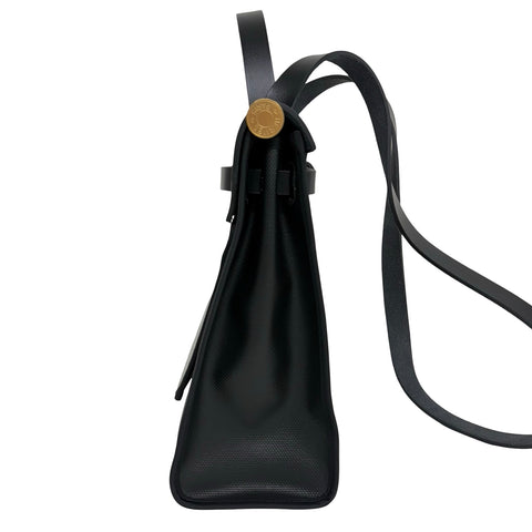 【中古】 Hermes エルメス HERBAG 31 エールバッグ31 ショルダーバッグ B刻(2023年) ブラック トワルアッシュ・ベルリンヌ×レザー 中古 USED バッグ