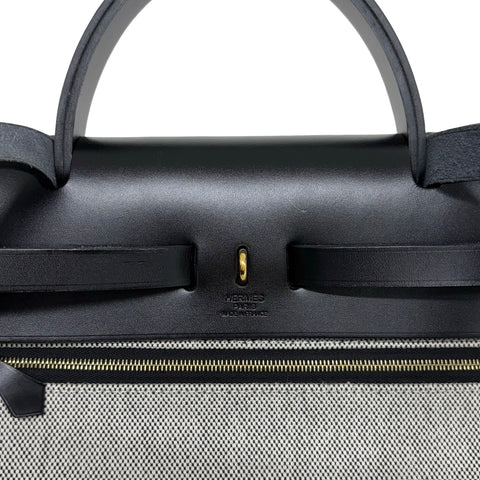 【中古】 Hermes エルメス HERBAG 31 エールバッグ31 ショルダーバッグ B刻(2023年) ブラック トワルアッシュ・ベルリンヌ×レザー 中古 USED バッグ