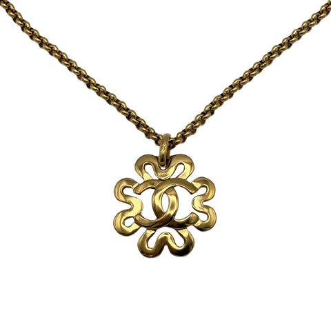【中古】CHANEL シャネル COOMARK CLOVER NECKLACE ココマーククローバーネックレス NECKLACE GP 中古