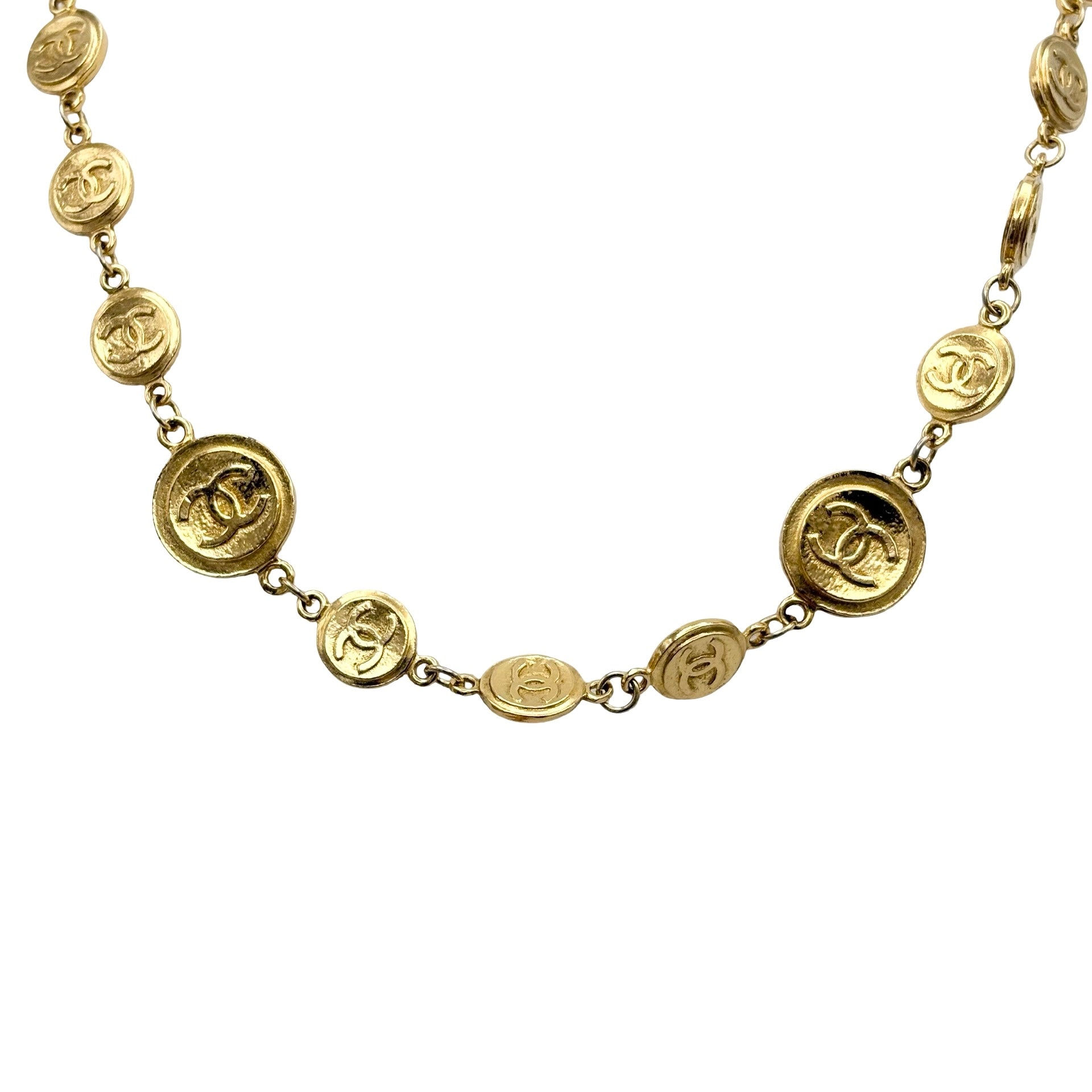 中古】 CHANEL シャネル COIN MOTIFS COCOMARK LONG NECKLACE コイン 