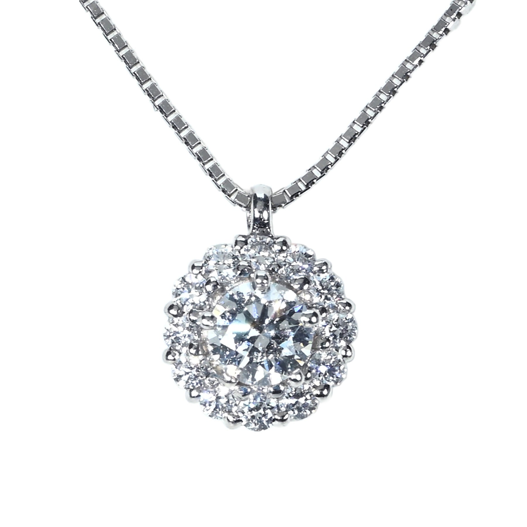 中古】 PT850/PT900 DIAMOND NECKLACE ダイヤモンドペンダント
