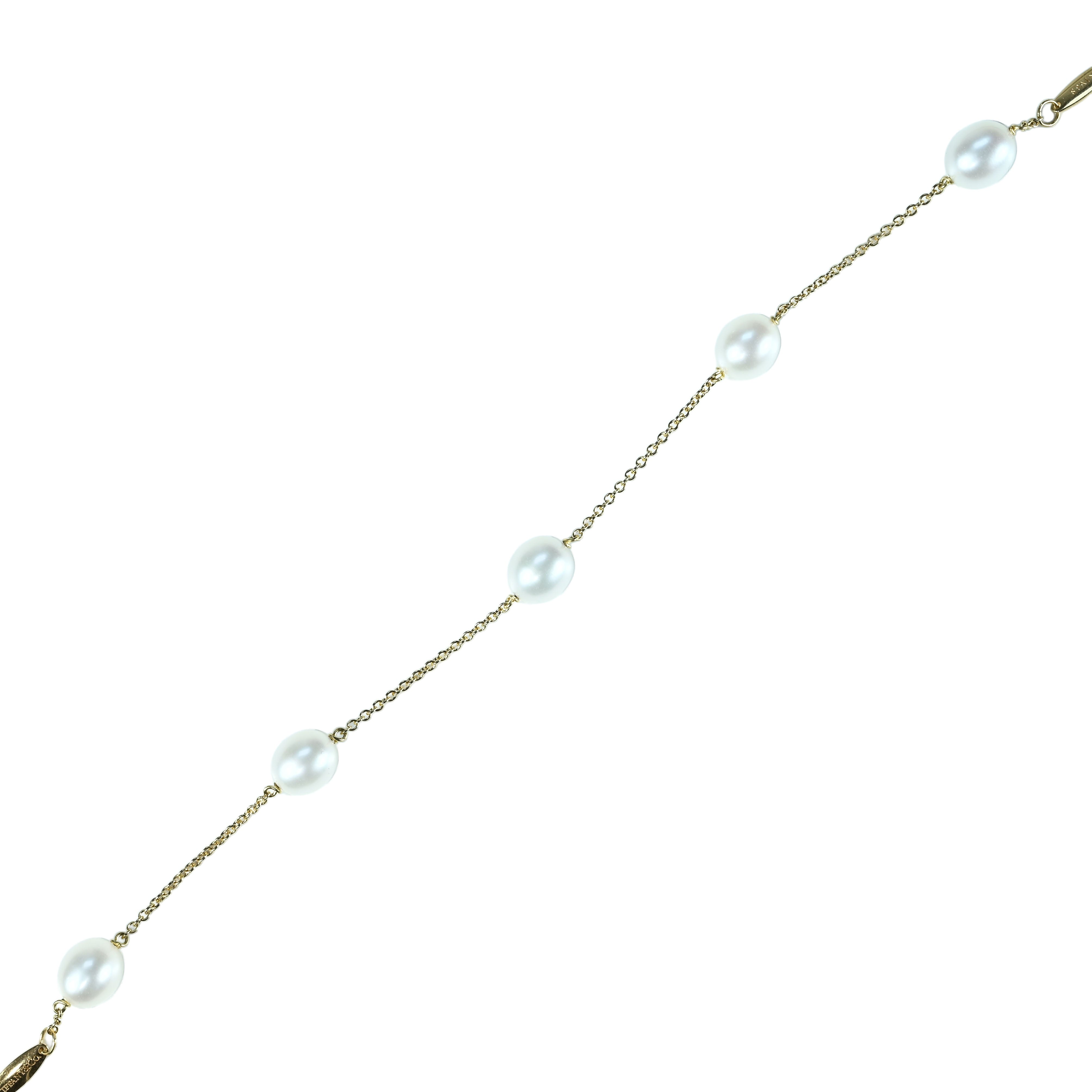 中古】T＆Co ティファニー K18YG pearl bracelet パールブレスレット