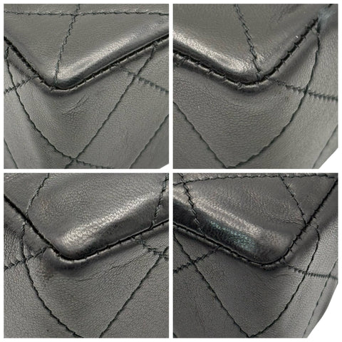 【中古】CHANEL シャネル MATELASSE DOUBLE FLAG SHOULDER BAG マトラッセダブルフラップチェーン ショルダーバッグ 2番台(1993~1994年) ヴィンテージ ブラック ラムスキン 中古 USED バッグ