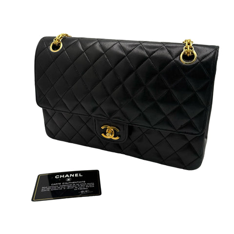 【中古】 CHANEL シャネル MATELASSE SHOULDERBAG マトラッセチェーンショルダーバッグ ショルダーバッグ 0番台(1988-1992年) ブラック ラムスキン ヴィンテージ 中古 USED バッグ