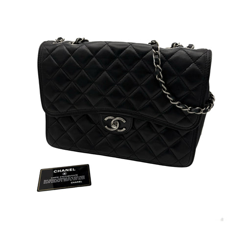 【中古】 CHANEL シャネル CCFLAPSHOULDERBAG CCフラップショルダーバッグ ショルダーバッグ 18番台(2013-2014年) ブラック ラムスキン 中古 USED バッグ
