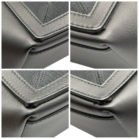 【中古】 BALENCIAGA バレンシアガ NAVY CABAS ネイビーカバス ハンドバッグ トートバッグ ブラック レザー 中古 USED バッグ