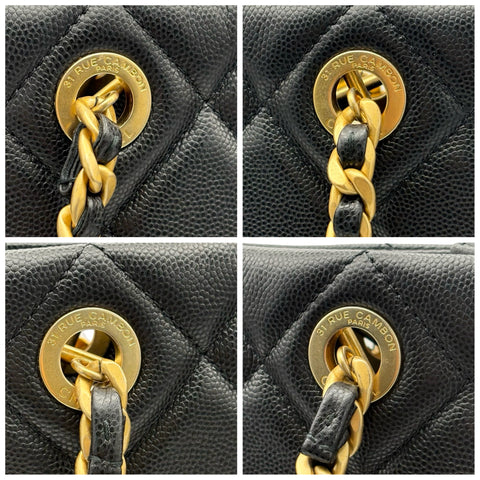【中古】 CHANEL シャネル CHAINTOTEBAG チェーントートバッグ トートバッグ 31番台(2021年) ブラック キャビアスキン 中古 USED バッグ