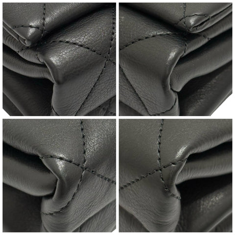 【中古】 CHANEL シャネル MATELASSE マトラッセチェーンショルダー ショルダーバッグ 28番台(2019年) BLACK レザー 中古 USED バッグ