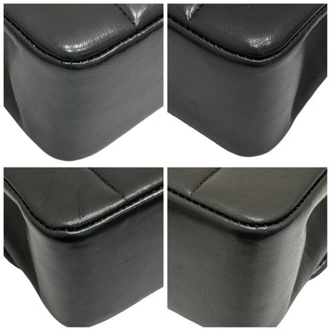 【中古】 CHANEL シャネル MADEMOISELLE マドモアゼル ショルダーバッグ 3番台(1995年) ブラック ラムスキン USED USED バッグ
