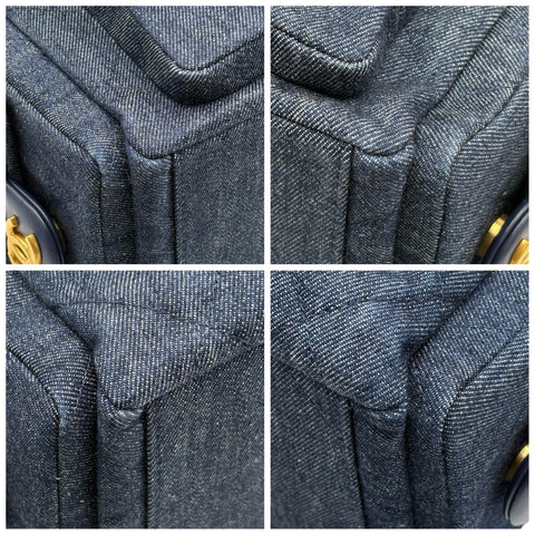 【美品】CHANEL シャネル HOBO BAG ホーボバッグ ショルダーバッグ ICチップ(2025年) ネイビー系 デニム 中古 USED バッグ 2025年新作
