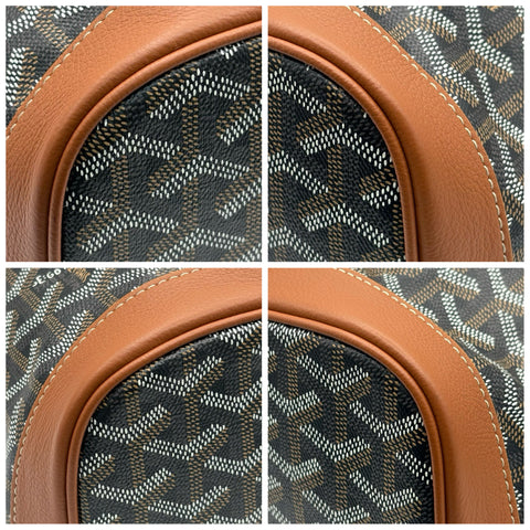 【中古】 GOYARD ゴヤール PETIT FLOT BAF プティ・フロ バケットバッグ ショルダーバッグ ブラック/ブラウン キャンバス カーフスキン 中古 USED バッグ