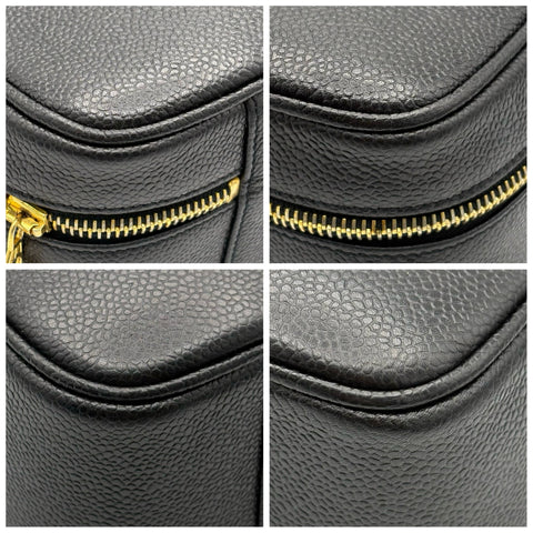 【中古】 CHANEL シャネル 2WAY VANITY BAG デカココ2WAYバニティバッグ ショルダーバッグ メイクポーチ 4番台(1996~1998年) ブラック キャビアスキン 中古 USED バッグ