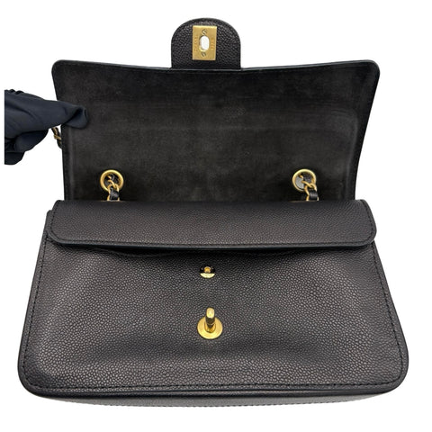 【中古】 CHANEL シャネル DOUBLE FLAP CHAIN SHOULDER BAG ダブルフラップチェーンショルダーバッグ ショルダーバッグ 23番台(2016年) ブラック キャビアスキン 中古 USED バッグ