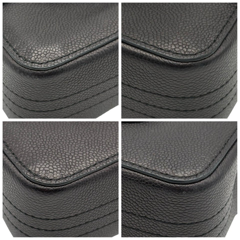 【中古】 CHANEL シャネル DOUBLE FLAP CHAIN SHOULDER BAG ダブルフラップチェーンショルダーバッグ ショルダーバッグ 23番台(2016年) ブラック キャビアスキン 中古 USED バッグ
