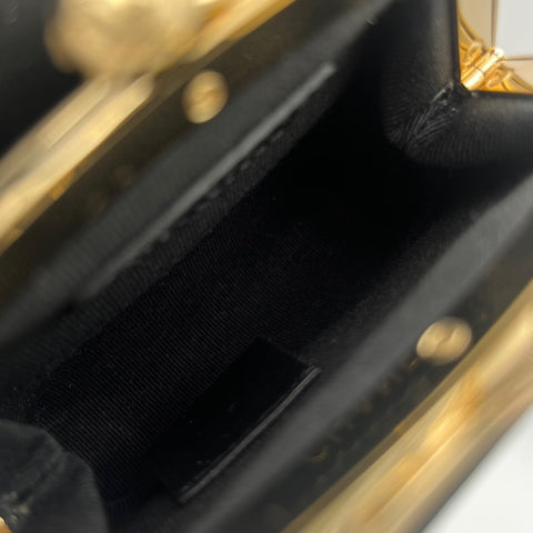 【中古】 CHANEL シャネル CHAINWALLET チェーンウォレット がま口 ランダム番(2021年~) ブラック カーフスキン 中古USED バッグ