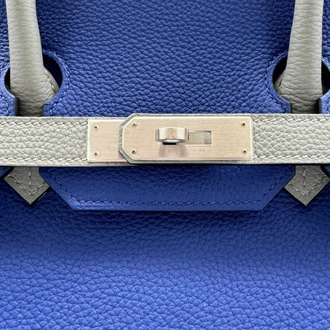 【中古】 Hermes エルメス バーキン35 ブルーエレクトリック グリムエット トゴ シルバー金具 A刻(2017年) ブランドバッグ ハンドバッグ バッグ 中古品 レディース (HERMES,BIRKIN35,BLUE ELECTRIC,GRIS MOUETTE,Togo,silver,handbag,used)