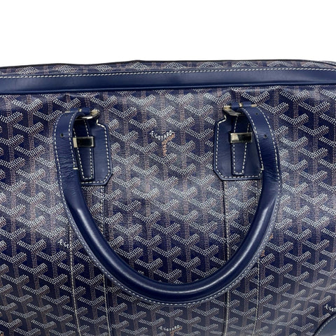 【中古】 GOYARD ゴヤール AMBASSADE BRIEF CASE アンバサードブリーフケース ハンドバッグ ブルー キャンバス 中古 USED バッグ