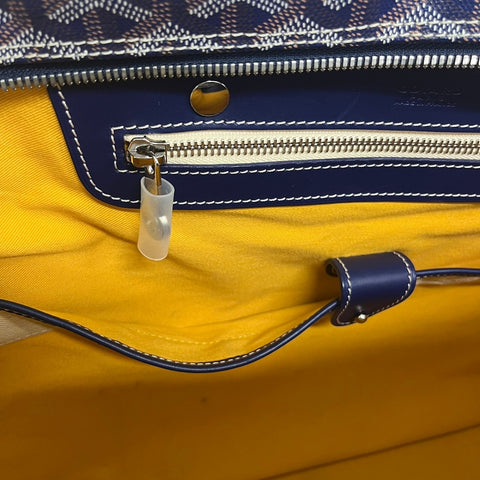 【中古】 GOYARD ゴヤール AMBASSADE BRIEF CASE アンバサードブリーフケース ハンドバッグ ブルー キャンバス 中古 USED バッグ