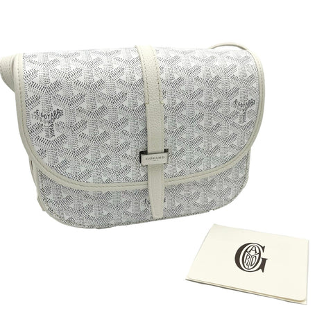 【中古】 GOYARD ゴヤール Belvedere Bag PM ベルヴェデーレPM ショルダーバッグ ホワイト キャンバス/トリヨンレザー 中古 WHITE CANVAS/LEATHER USED バッグ