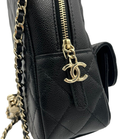 【中古】 CHANEL シャネル BACKPACK バックパック ランダム番(2021年~) ブラック キャビアスキン 中古 USED バッグ