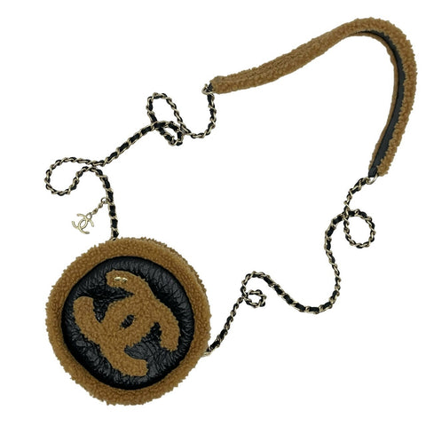 【中古】 CHANEL シャネル BOAR CHAIN SHOULDERBAG ボアチェーンショルダー ショルダーバッグ 28番台(2019年) ブラック/ブラウン ボア/レザー 中古 USED バッグ