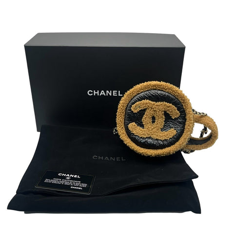 【中古】 CHANEL シャネル BOAR CHAIN SHOULDERBAG ボアチェーンショルダー ショルダーバッグ 28番台(2019年) ブラック/ブラウン ボア/レザー 中古 USED バッグ