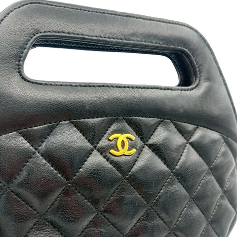 【中古】 CHANEL シャネル VINTAGE CHAINSHOULDERBAG ヴィンテージショルダーバッグ マトラッセ 2WAY 1番台(1990年) ブラック ラムスキン 中古 USED