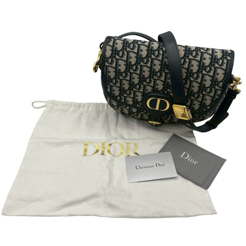 【中古】 Christian Dior クリスチャン ディオール BOBBY MEDIUM ボビー ショルダーバッグ 2020年 ネイビー キャンバス/レザー 中古 USED バッグ