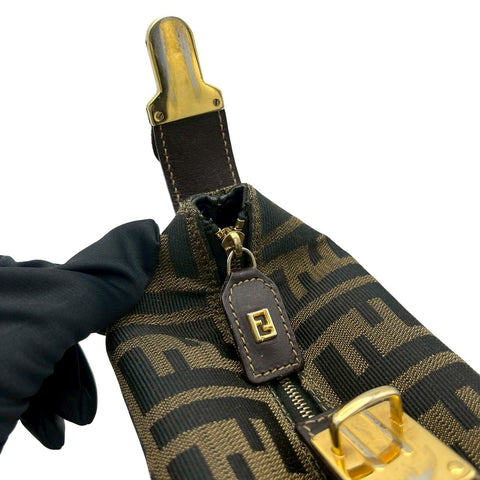 【中古】 FENDI フェンディ VANITY BAG バニティバッグ ズッカ柄 ポーチ ハンドバッグ ブラウン キャンバス 中古 USED バッグ