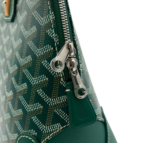 【美品】 GOYARD ゴヤール VENDOMEMINI ヴァンドームミニ ハンドバッグ グリーン キャンバス /カーフスキン 中古 NEW バッグ