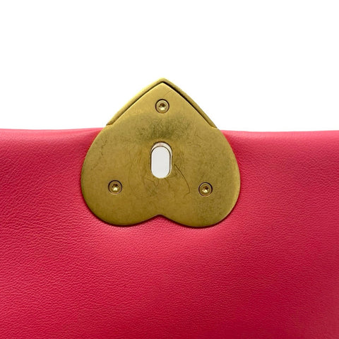 【美品】 CHANEL シャネル MINIFLAPBAG ミニフラップ ショルダーバッグ ランダム番(2021年~) ピンク ラムスキン ハート 中古 USED バッグ