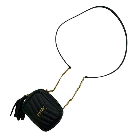 【美品】 SAINT LAURENT サンローラン BABY LOU SHOULDERBAG ベイビールー ショルダーバッグ ブラック レザー 中古 USED バッグ