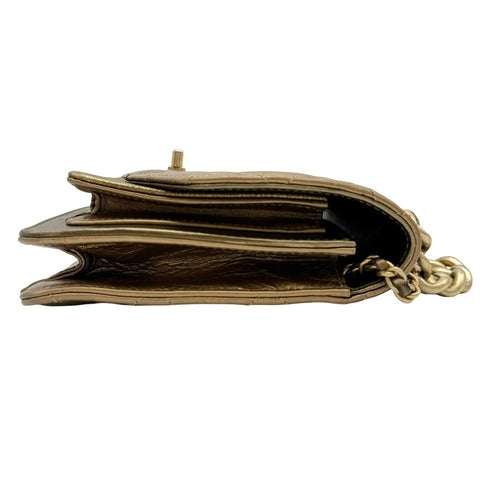 【中古】 CHANEL シャネル 2way チェーンショルダー ハンドバッグ ゴールド カーフスキン キャビアスキン ゴールド系 ゴールド金具 28番台(2019~2020年) ブランドバッグ 中古品 レディース (CHANEL,2way,chain,shourderbag,handbag,calfskin,caviaskin,gold,bag,used)