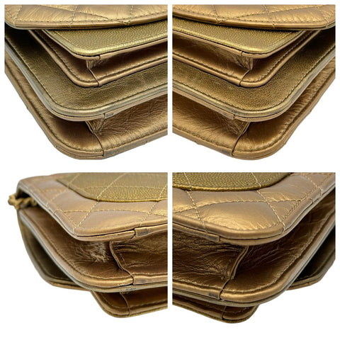 【中古】 CHANEL シャネル 2way チェーンショルダー ハンドバッグ ゴールド カーフスキン キャビアスキン ゴールド系 ゴールド金具 28番台(2019~2020年) ブランドバッグ 中古品 レディース (CHANEL,2way,chain,shourderbag,handbag,calfskin,caviaskin,gold,bag,used)