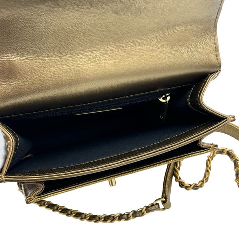 【中古】 CHANEL シャネル 2way チェーンショルダー ハンドバッグ ゴールド カーフスキン キャビアスキン ゴールド系 ゴールド金具 28番台(2019~2020年) ブランドバッグ 中古品 レディース (CHANEL,2way,chain,shourderbag,handbag,calfskin,caviaskin,gold,bag,used)