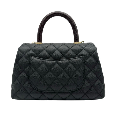 【中古】 CHANEL シャネル マトラッセ ココハンドル 2way ショルダーバッグ ブラック キャビアスキン ブラック系 ゴールド金具 29番台(2020年) ブランドバッグ ハンドバッグ 中古品