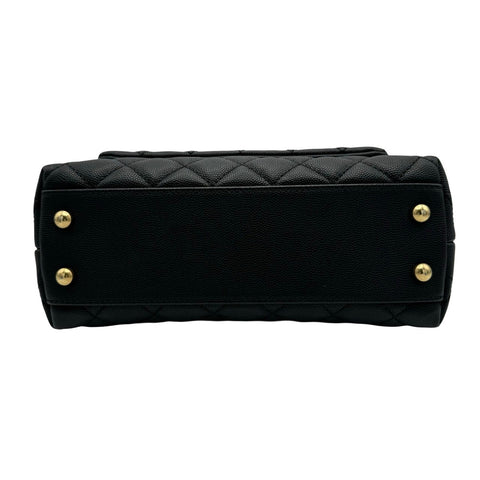 【中古】 CHANEL シャネル マトラッセ ココハンドル 2way ショルダーバッグ ブラック キャビアスキン ブラック系 ゴールド金具 29番台(2020年) ブランドバッグ ハンドバッグ 中古品